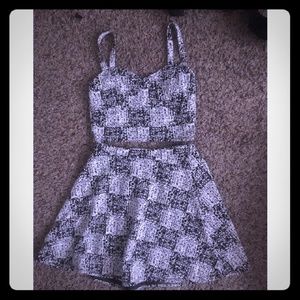 2 piece skater skirt and crop top size small